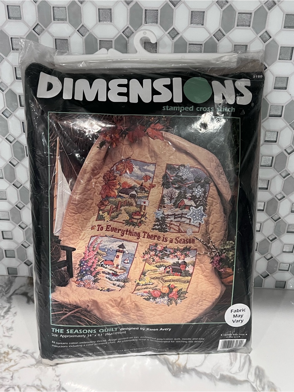 Dimensions The Seasons Quilt Stamped Cross Stitch Embroidery Kit 34”x43” #3180